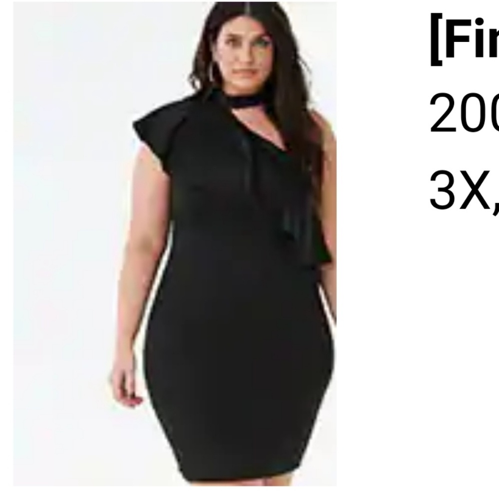 Plus size one shoulder flounce dress